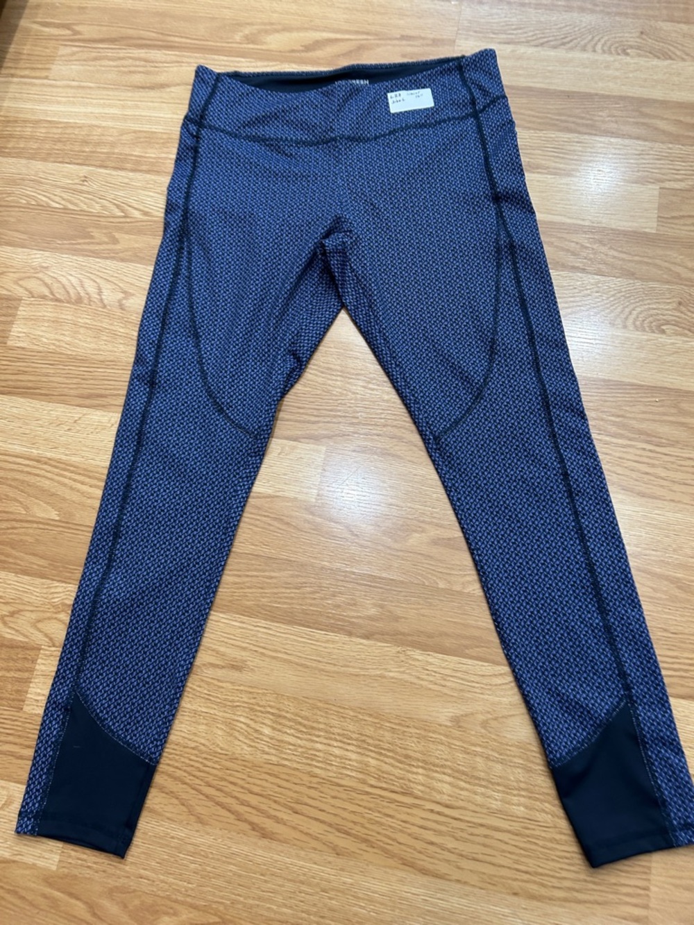 L27.    Joe Fresh Black Leggings with Navy and Purple Trim